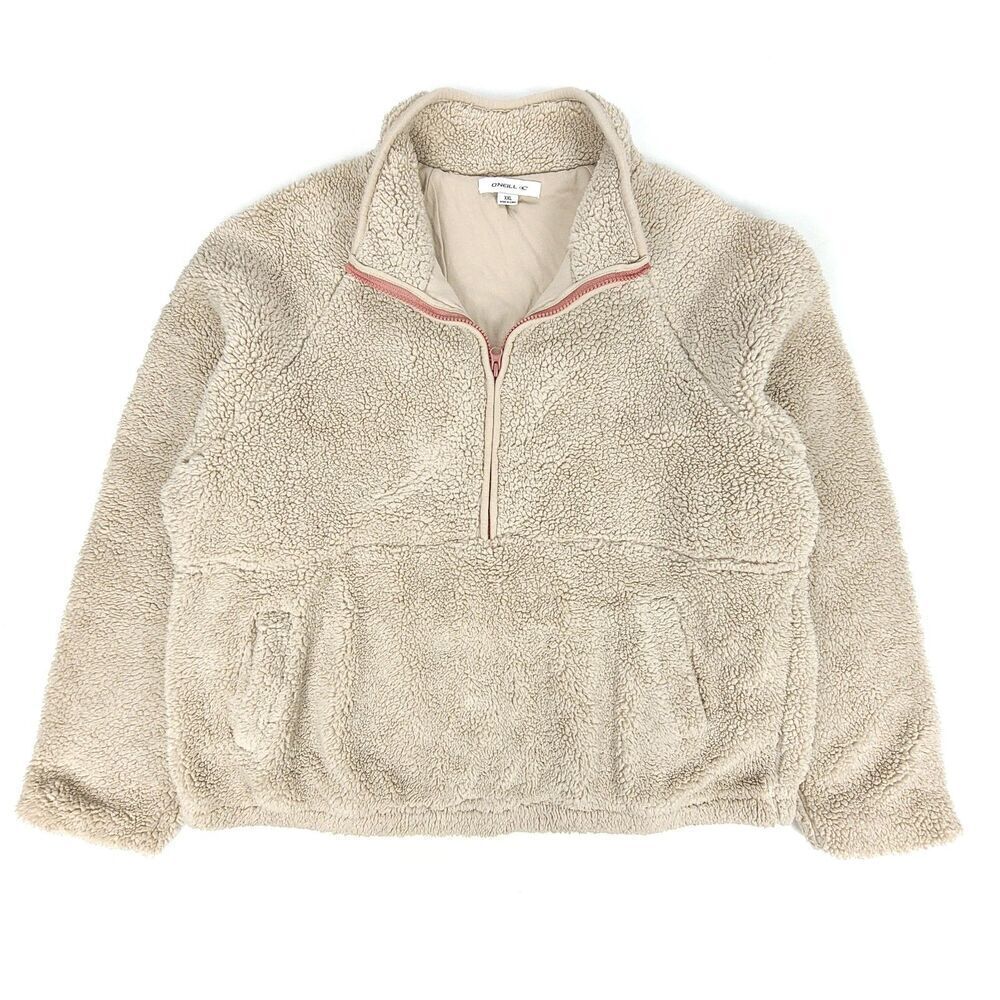 ONEILL Wallace Sherpa Fleece Pullover Half Zip Teddy Jacket Sweater XXL Gorpcore